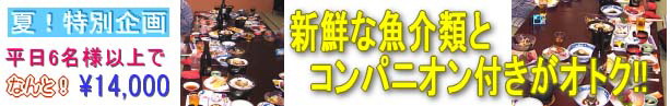 新鮮な魚介類とコンパニオン付がオトク!!
